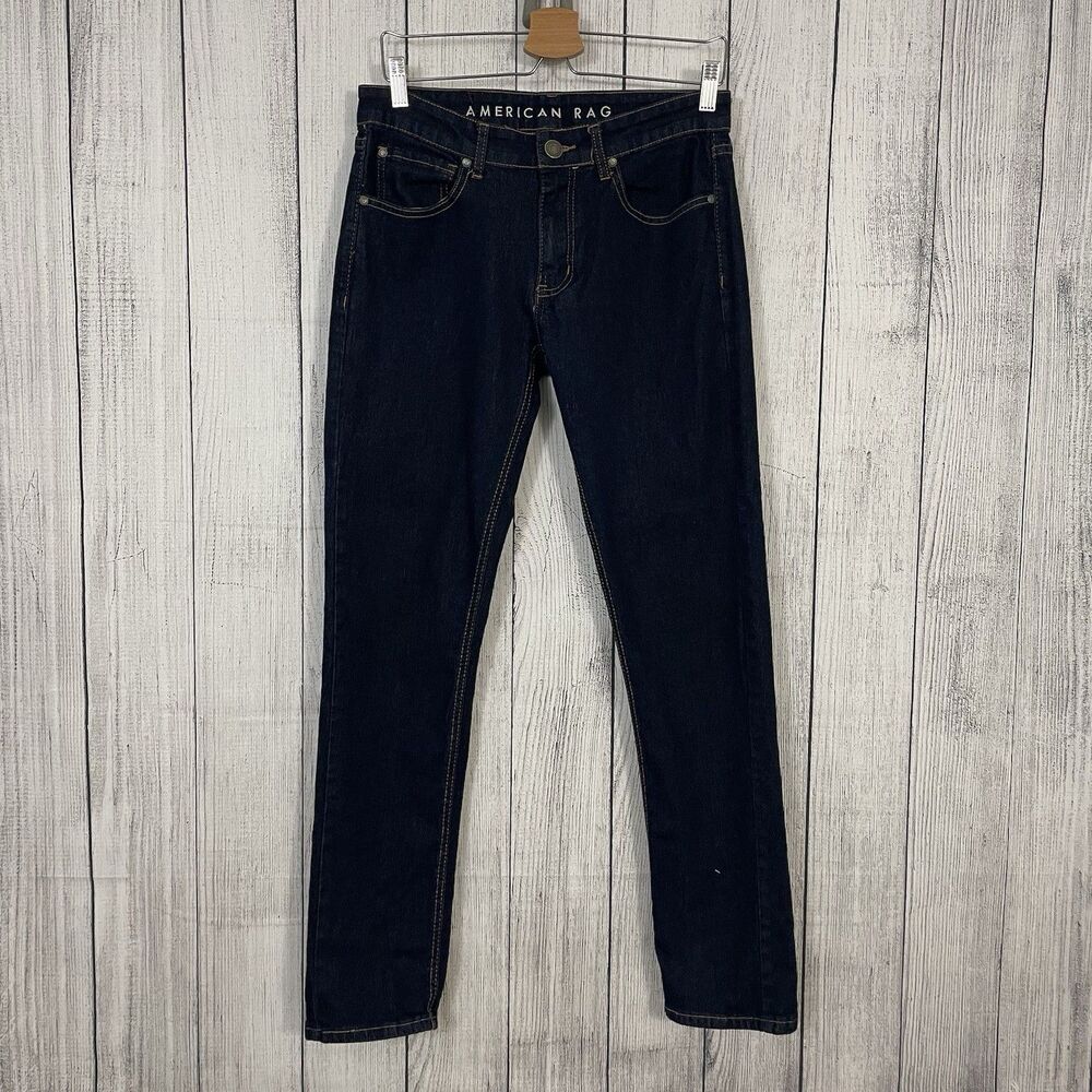 American Rag Men's W30 x L32 Blue Dark Wash Comfort Stretch Slim Cut Jeans